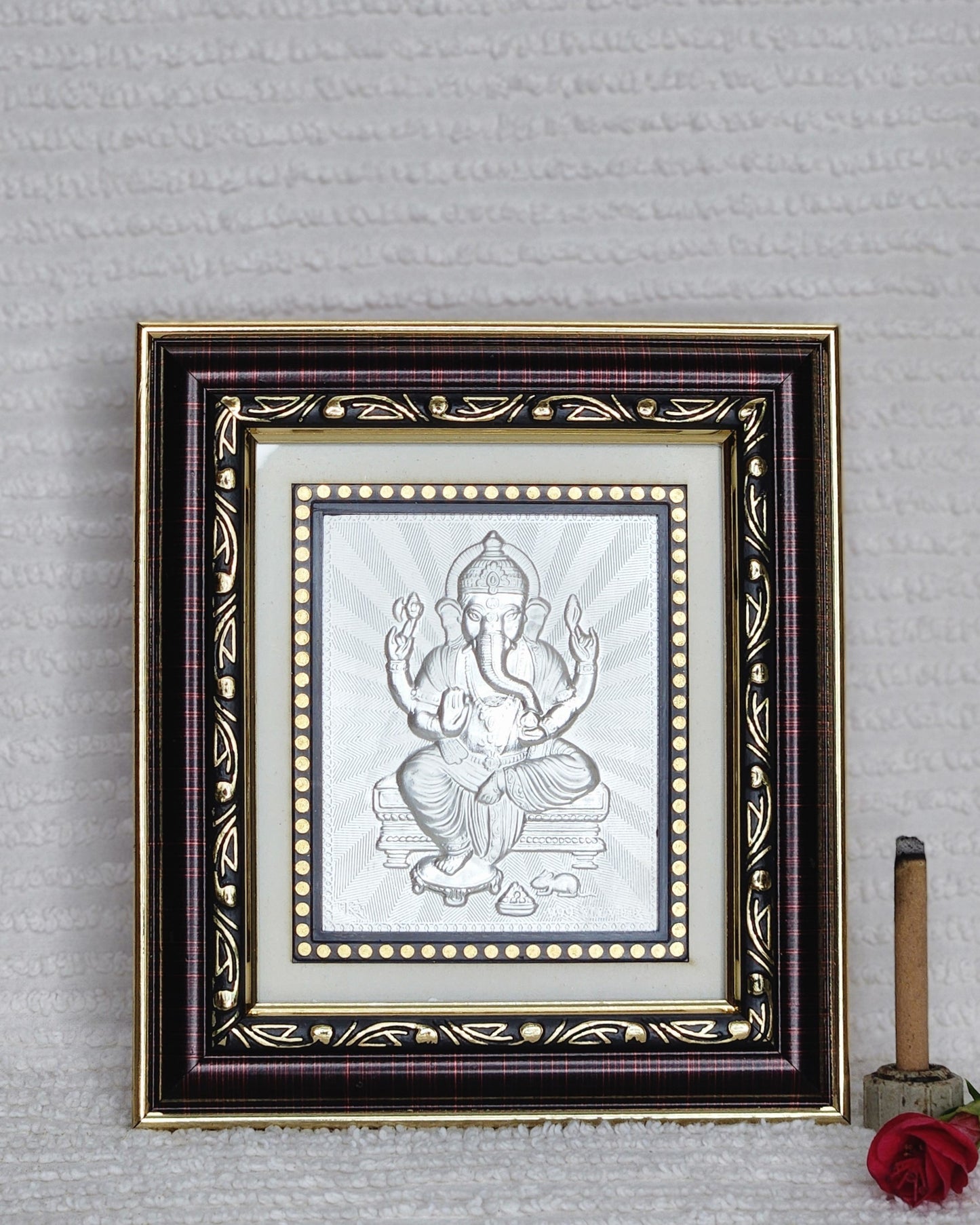 Divine Silver Frame of Lord Ganesha