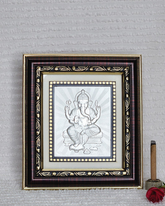 Divine Silver Frame of Lord Ganesha