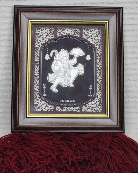 Lord Hanuman Premium Silver Frame